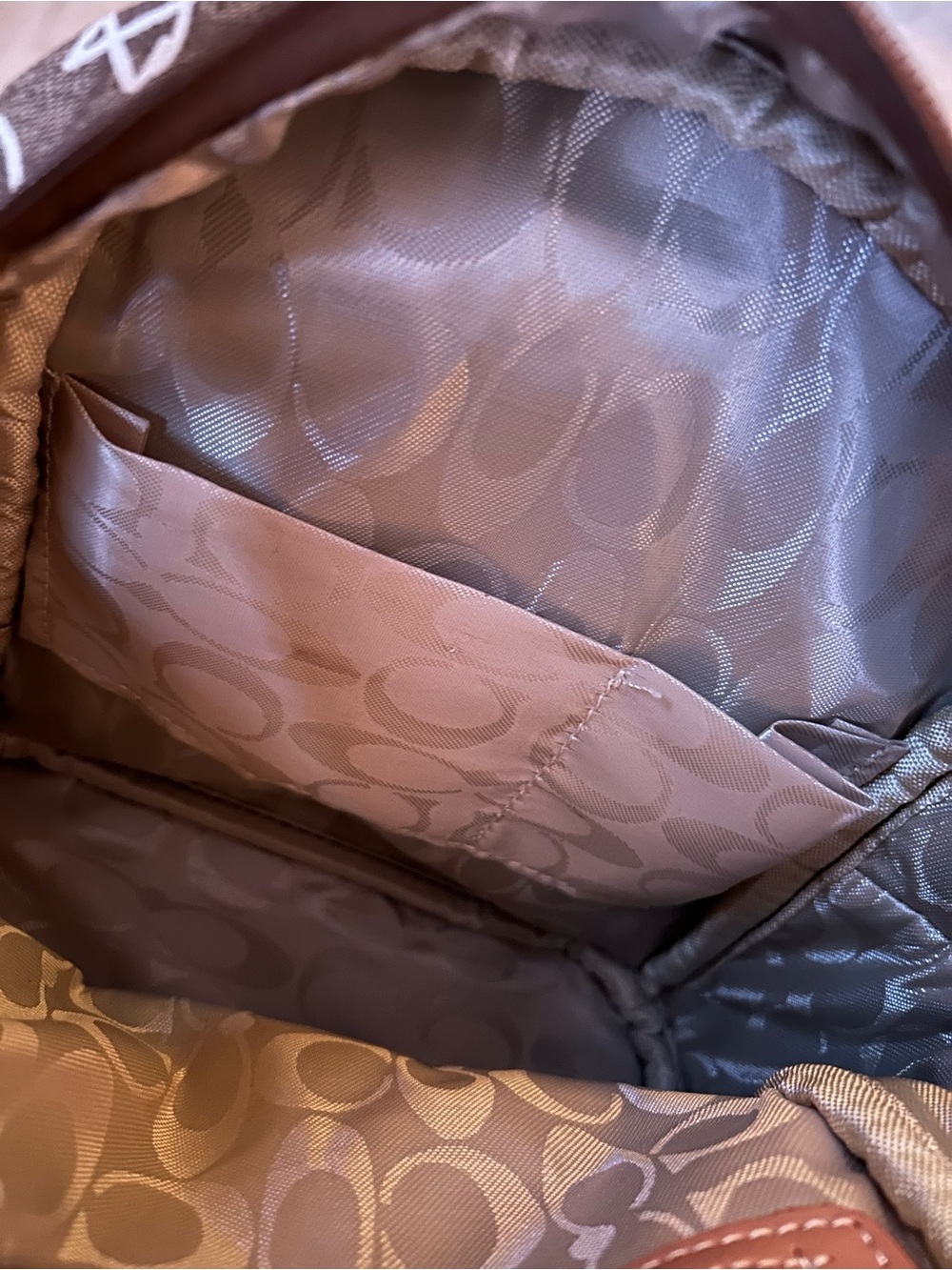 Coach Brown Mini Backpack with White Star Print - Picture 6 of 7